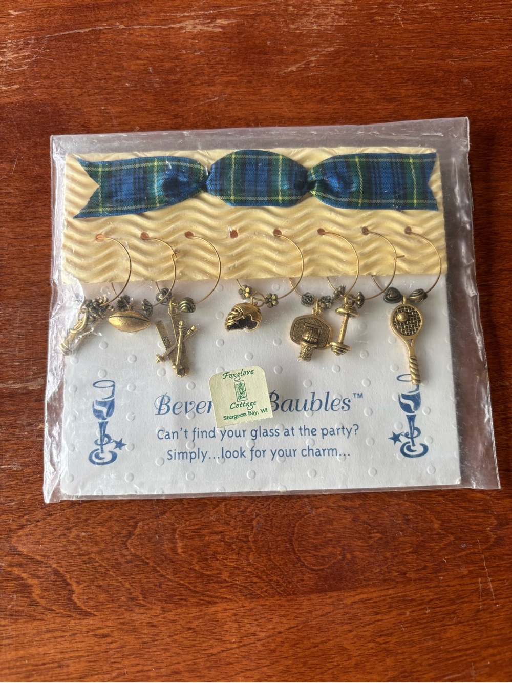 2/$20 Wine Glass Charms Sports Themed set of 7